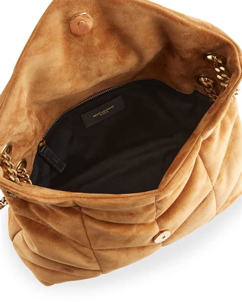 ysl suede puffer bag|YSL loulou puffer suede.